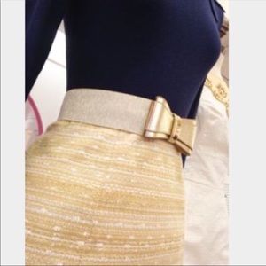 FAB LILLY PULITZER Gold Bow Belt O/S GUC